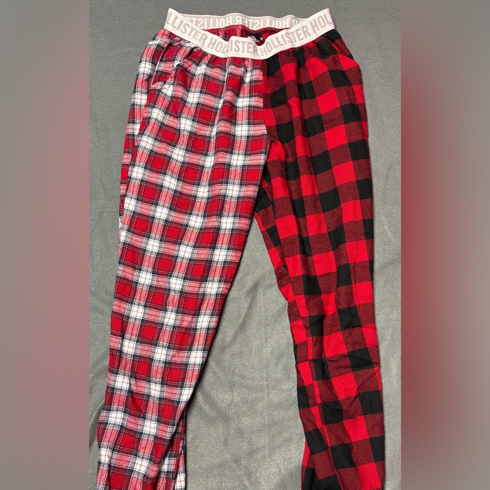 Hollister Red and Black Checkered Lounge Pants